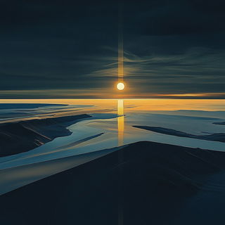 Thicket Mythocollage style, Midjourney V6.1: realistic landscape photograph of quiet dawn