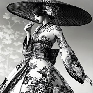 Mountainflora Chromoxylography style, Midjourney V6.1: haute-couture fashion outfit