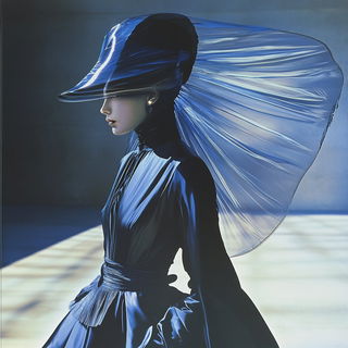 Pagoda Billboard Atelier style, Midjourney V6.1: haute-couture fashion outfit