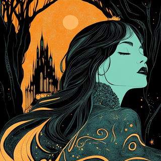 Suncoil Wash style, Midjourney V6.1: retro fairy-tale illustration