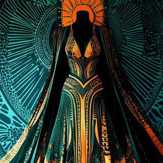 Suncoil Wash style, Midjourney V6.1: haute-couture fashion outfit