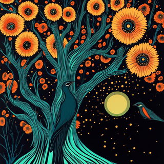 Suncoil Wash style, Midjourney V6.1: traditional folk art