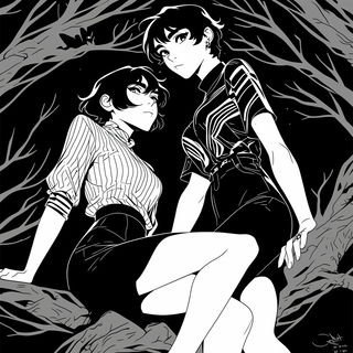 Suncoil Wash style, Midjourney V6.1: black-and-white manga comic strip