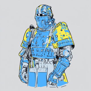 Flamehydrographica style, Midjourney V6.1: concept art character design of retropunk steam knight