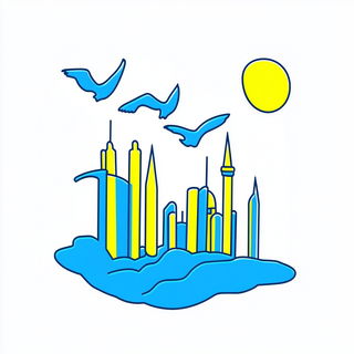 Flamehydrographica style, Midjourney V6.1: bold minimalist logo design for Istanbul city municipal services