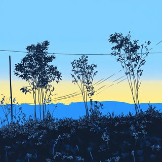 Flamehydrographica style, Midjourney V6.1: realistic landscape photograph of quiet dawn