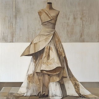 Crosstint style, Midjourney V6.1: haute-couture fashion outfit
