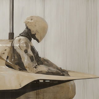 Crosstint style, Midjourney V6.1: cinematic shot from sci-fi movie