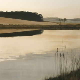 Crosstint style, Midjourney V6.1: realistic landscape photograph of quiet dawn