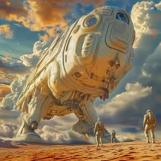 Fossilcut style, Midjourney V6.1: cinematic shot from sci-fi movie