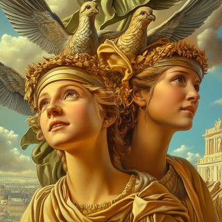 Fossilcut style, Midjourney V6.1: classical 18th-century oil painting