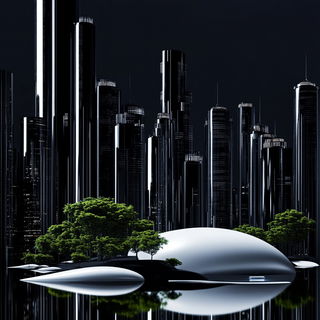 Gale Noir Manga style, Midjourney V6.1: megacity with futuristic bioarchitecture
