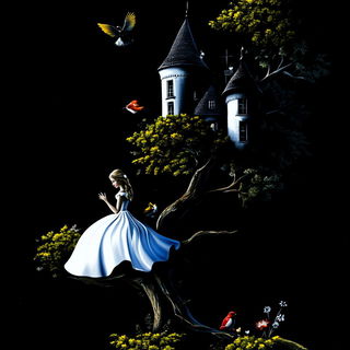 Gale Noir Manga style, Midjourney V6.1: retro fairy-tale illustration