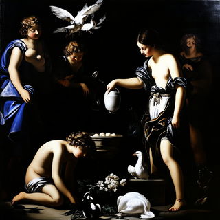 Gale Noir Manga style, Midjourney V6.1: classical 18th-century oil painting