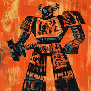 Blazonframe style, Midjourney V6.1: concept art character design of retropunk steam knight