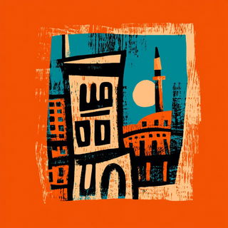 Blazonframe style, Midjourney V6.1: bold minimalist logo design for Istanbul city municipal services