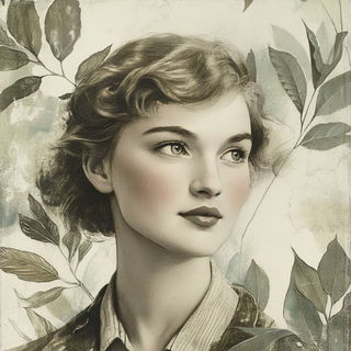 Tessellore style, Midjourney V6.1: photographic portrait of female protagonist