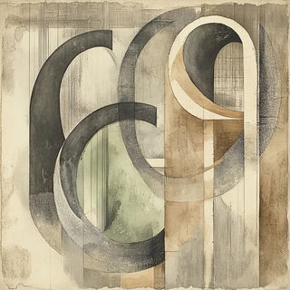 Tessellore style, Midjourney V6.1: typographic composition with large letters