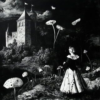 Inkhide style, Midjourney V6.1: retro fairy-tale illustration