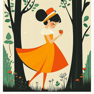 Mosswater Tiger Survey style, Midjourney V6.1: retro fairy-tale illustration