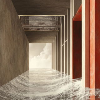 Turbulent Winter Expressionism style, Midjourney V6.1: abstract 3D render