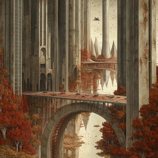 Turbulent Winter Expressionism style, Midjourney V6.1: megacity with futuristic bioarchitecture