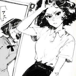 Kakemono Drift style, Midjourney V6.1: black-and-white manga comic strip