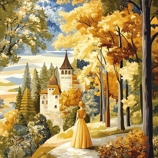 Enamelstorm style, Midjourney V6.1: retro fairy-tale illustration