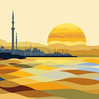Enamelstorm style, Midjourney V6.1: bold minimalist logo design for Istanbul city municipal services