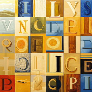 Enamelstorm style, Midjourney V6.1: typographic composition with large letters