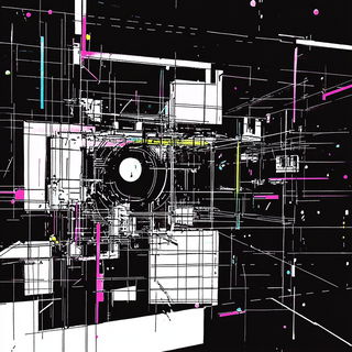 Planetary Weft style, Midjourney V6.1: technical infrastructure blueprint schematics