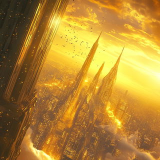 Brinewick Storyhouse style, Midjourney V6.1: megacity with futuristic bioarchitecture