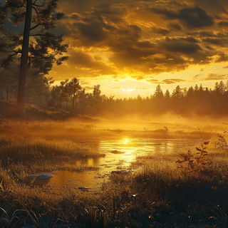 Brinewick Storyhouse style, Midjourney V6.1: realistic landscape photograph of quiet dawn