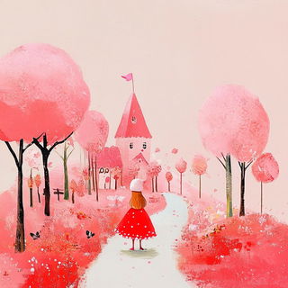 Vapor Monolith style, Midjourney V6.1: retro fairy-tale illustration