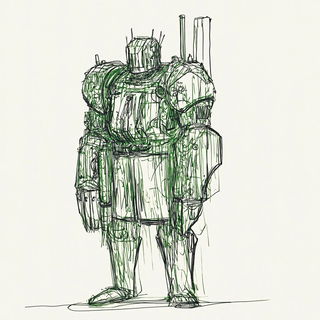 Sage Ruin Collage style, Midjourney V6.1: concept art character design of retropunk steam knight