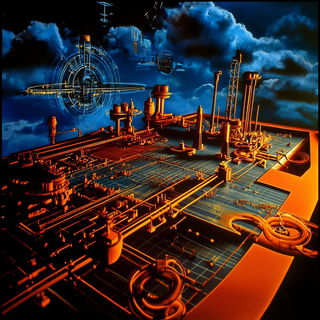 Crimson Anvil Valleys style, Midjourney V6.1: technical infrastructure blueprint schematics