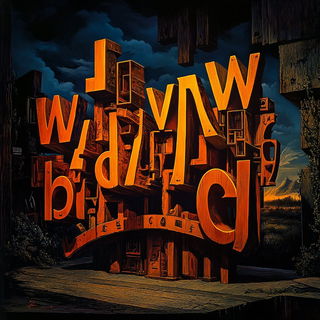 Crimson Anvil Valleys style, Midjourney V6.1: typographic composition with large letters
