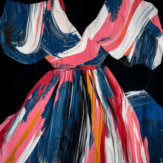 River of Many Sightlines style, Midjourney V6.1: haute-couture fashion outfit