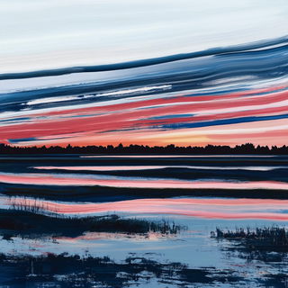 River of Many Sightlines style, Midjourney V6.1: realistic landscape photograph of quiet dawn