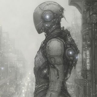 Ochre Wake style, Midjourney V6.1: cinematic shot from sci-fi movie