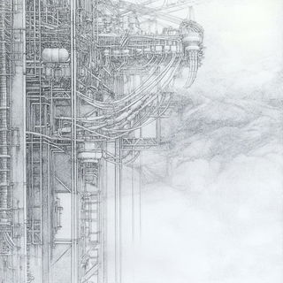 Ochre Wake style, Midjourney V6.1: technical infrastructure blueprint schematics