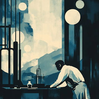 Gloombugue style, Midjourney V6.1: editorial illustration for popular scientific magazine cover