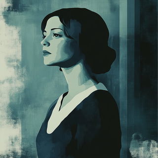 Gloombugue style, Midjourney V6.1: photographic portrait of female protagonist