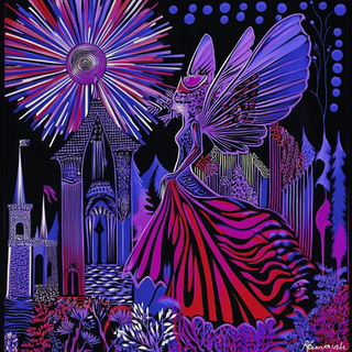 Amanita Drift style, Midjourney V6.1: retro fairy-tale illustration