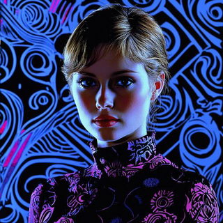 Amanita Drift style, Midjourney V6.1: photographic portrait of female protagonist