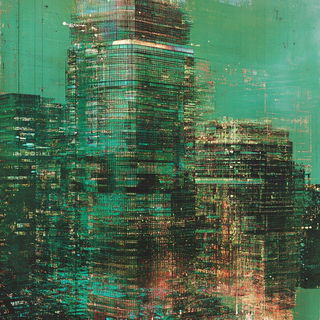 Oilbrush Gearstorybook style, Midjourney V6.1: megacity with futuristic bioarchitecture