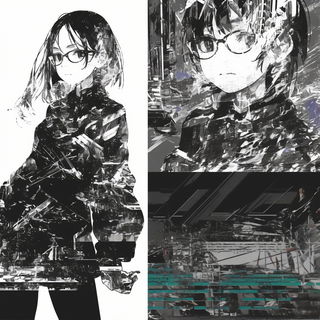 Oilbrush Gearstorybook style, Midjourney V6.1: black-and-white manga comic strip