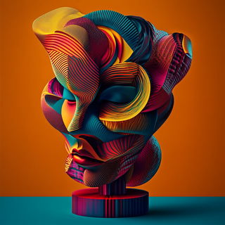 Koi Tessera style, Midjourney V6.1: abstract 3D render