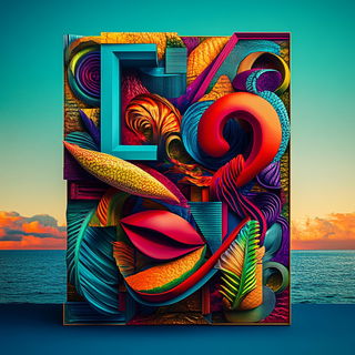 Koi Tessera style, Midjourney V6.1: typographic composition with large letters