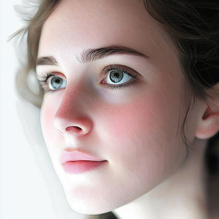 Ravinefold style, Midjourney V6.1: photographic portrait of female protagonist